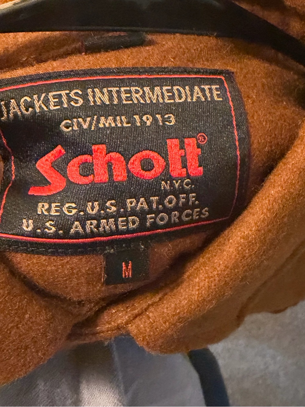 Schott NYC Rust Brown Military-Style Wool Shirt Jacket - Picture 3 of 3